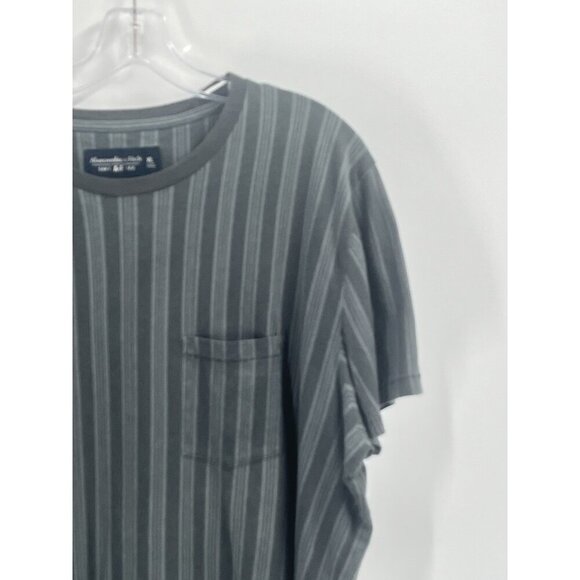 Abercrombie & Fit Mens Soft AF Tee Shirt Green Striped Retro Sz XL - Picture 2 of 4